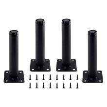 Seimneire 4pcs Adjustable Furniture Legs 5 Inch / 127mm Black Metal Support Feet Heavy Duty Replacement Legs for Sofa TV Cabinet Couch Coffee Table
