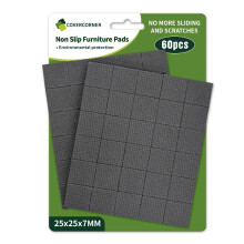 COVERCORNER Skridsikre m?belpuder 60 STK 1'' Square - Anti-Slip m?belpuder - Selvkl?bende gummif?dder M?belf?dder - Stoleben Gulvbeskyttere - Hol