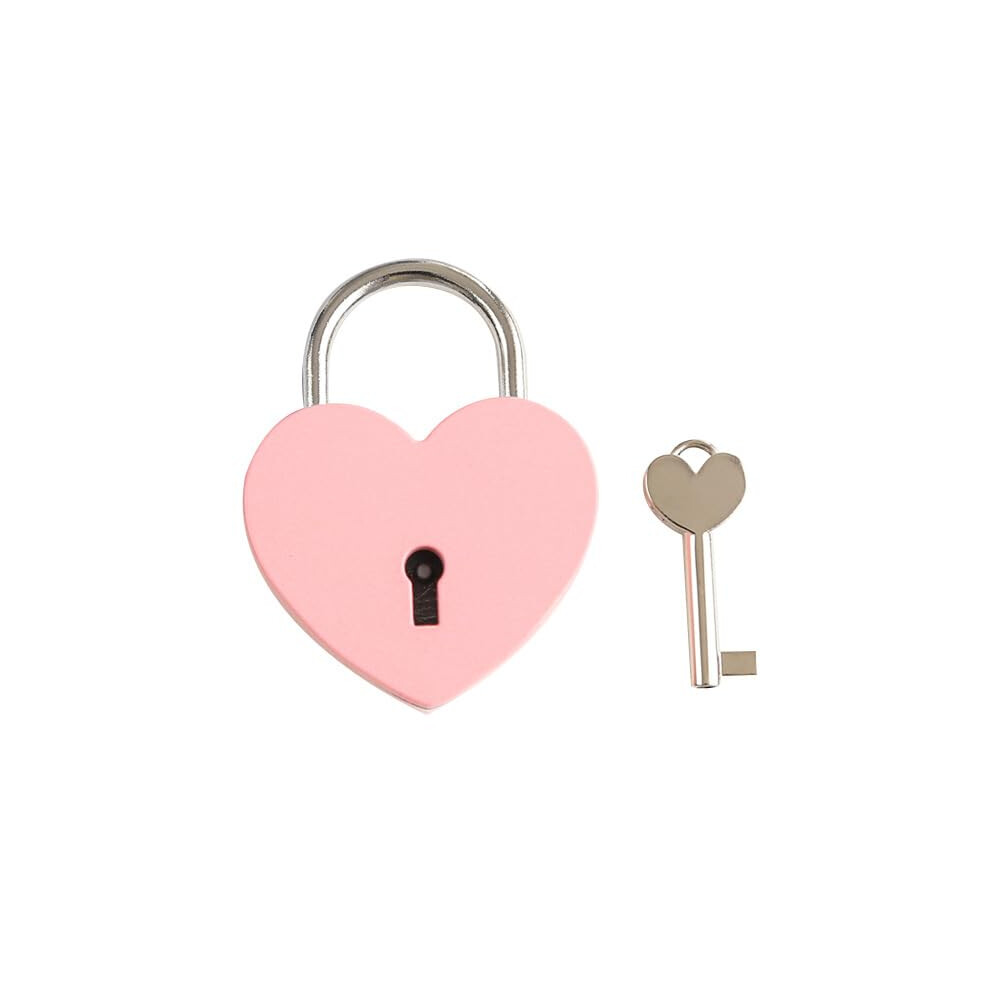 Treasure Chest Padlock Mini Love Heart Shaped Metal Lock Colorful Diary Book Security Padlock With Key For Jewelry Box Purse Handbag Cabinet Lockers 792483970429