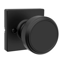 Kwikset Maven Bouton de porte factice, poigne simple face pour placards, portes doubles franaises et garde-manger, noir mat, carr non tournant