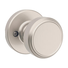 Kwikset Maven Bouton de porte factice, poigne ronde simple face pour placards, portes doubles franaises et garde-manger, nickel satin, intrie