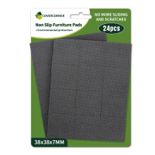 COVERCORNER Skridsikre m?belpuder 24 STK 1 1/2'' Firkantet - Anti-Slip m?belpuder - Selvkl?bende gummif?dder M?belf?dder - Stoleben Gulvbeskytter