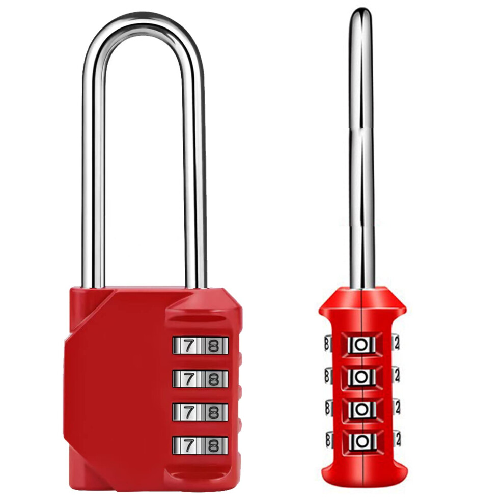 2.6 Inch Long Shackle Combination Padlock 4 Digit Resettable Outdoor Waterproof Padlock Combo Lock for School Gym Sports Employee Locker Fence-image-OPC-PK2YZN7-NEW