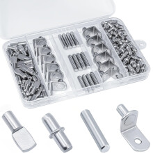 120-teiliges Regalstift-Set, 4 Stile, vernickelte Regalsttzstifte, vernickelte Regalstifthalter fr Bcherregal, Kche, Schrank, Regal, Regale, Mbe
