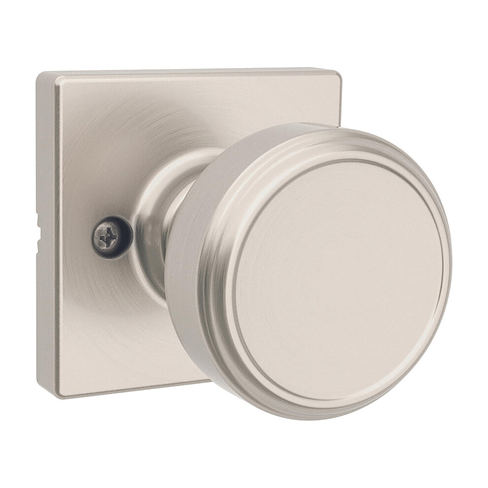 Kwikset Maven Dummy Door Knob Single Sided Handle For Closets French Double Doors And Pantry Satin Nickel Non-Turning Square Interior Push/Pull D 883351956253