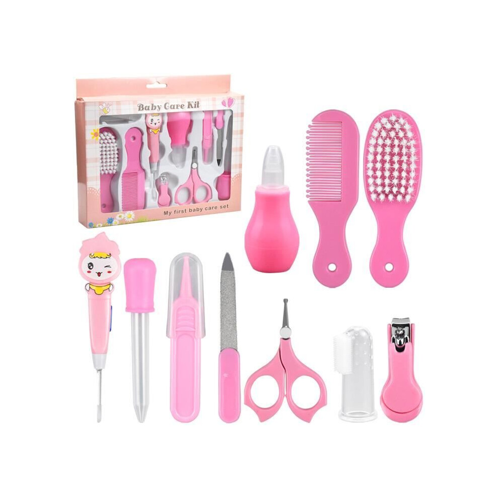 Kit de soins pour bébé (rose, 10 accessoires)
