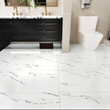 WESTICK Azulejos de piso de vinilo de mármol impermeables para baño, autoadhesivos, fáciles de hacer, para cocina y cama