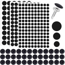 Pndeyo 290 Stck selbstklebende Schraubenlochaufkleber und 50 Stck Kunststoff-Mbellochkappen 12 mm 15 mm 21 mm staubdichte Klebeaufkleber selbstsch