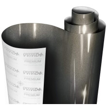 VViViD+ Ultra Gloss Candy Charcoal Grey Vinyl-Autofolie, Premium-Lack-Ersatzfolienrolle mit Nano-Air-Release-Technologie, dehnbare Schutzkappe, selbs