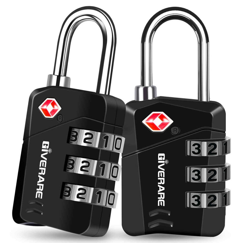 2 Pack Tsa Approved Travel Luggage Locks Metal Combination Lock Alloy Keyless 3-Digit Padlocks Tsa Accepted Compatible Padlock For Gym Locker Gol 717298937788