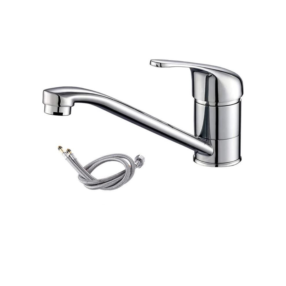 Robinet de cuisine pivotant à 360, mitigeur d'évier chromé, mitigeur de cuisine à levier unique