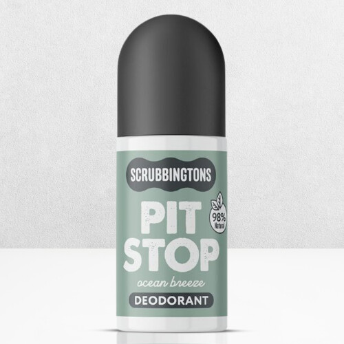 Scrubbingtons Pit Stop 98% Natural Deodorant Unisex, Ocean Breeze 75ml 1