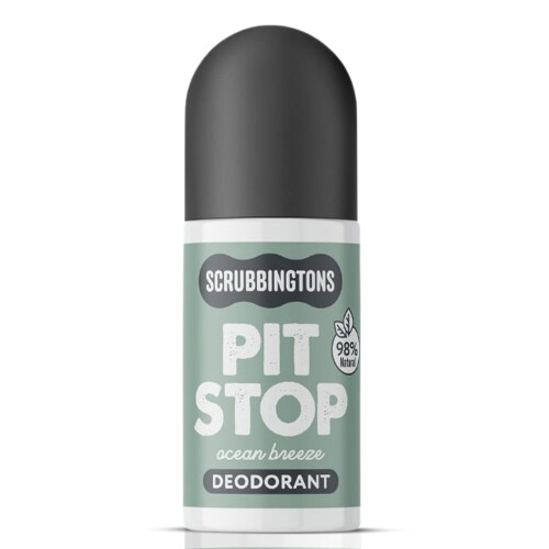 Scrubbingtons Pit Stop 98% Natural Deodorant Unisex, Ocean Breeze 75ml