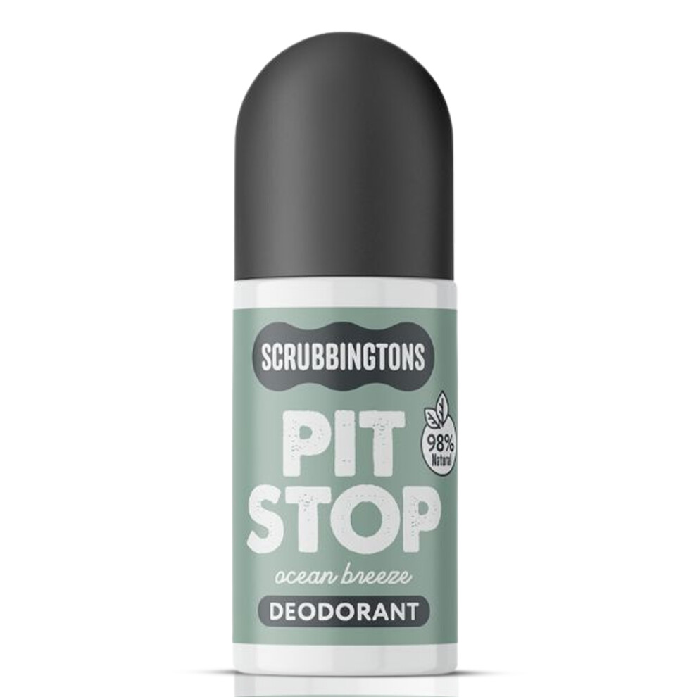 Scrubbingtons Pit Stop 98% Natural Deodorant Unisex, Ocean Breeze 75Ml