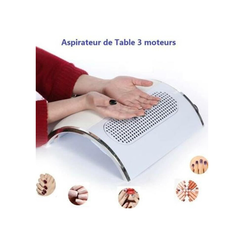Aspirateur à ongles pour table de manucure 3 moteurs + 2 sacs