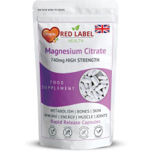 Magnesium Citrate 740mg - 180 Capsules High Strength Fatigue & PMS