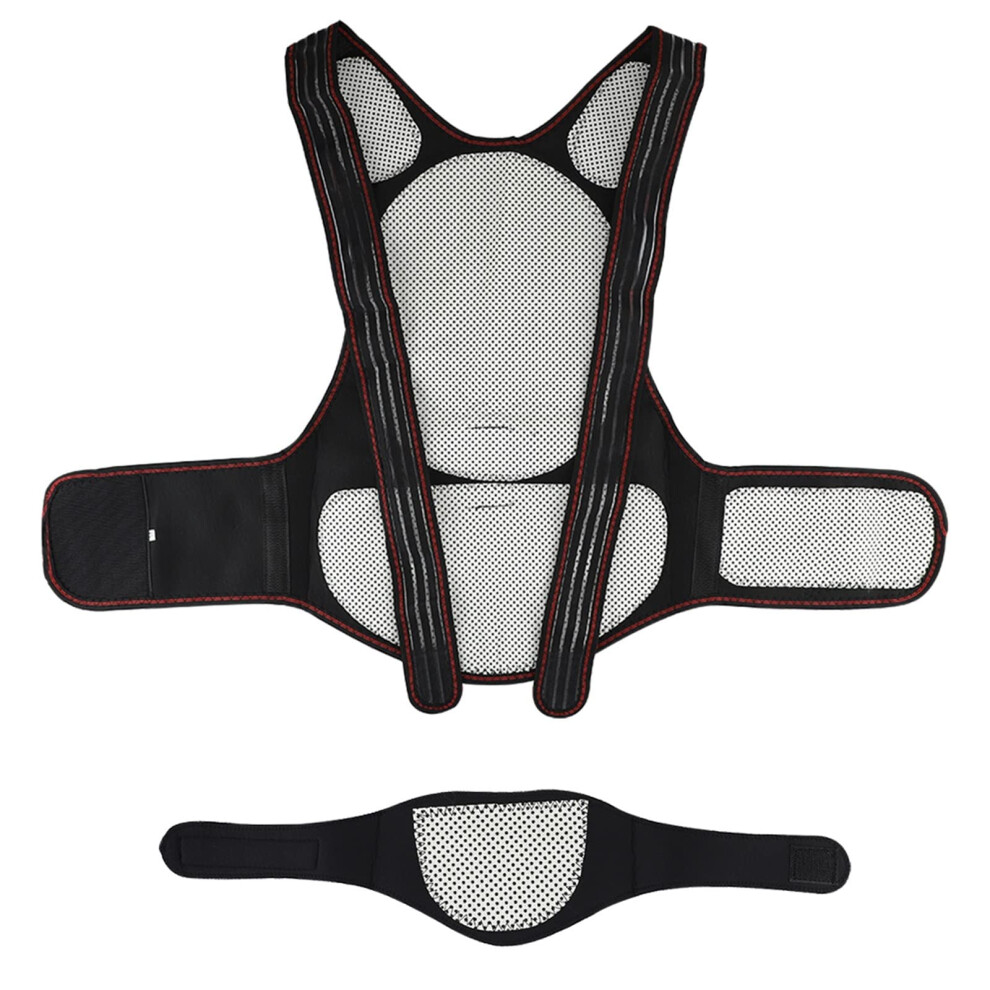 Back Corrector Tourmaline Self Heating Support Corset for Lumbar Spine and Shoulder Posture with 108 Magnets, Size L