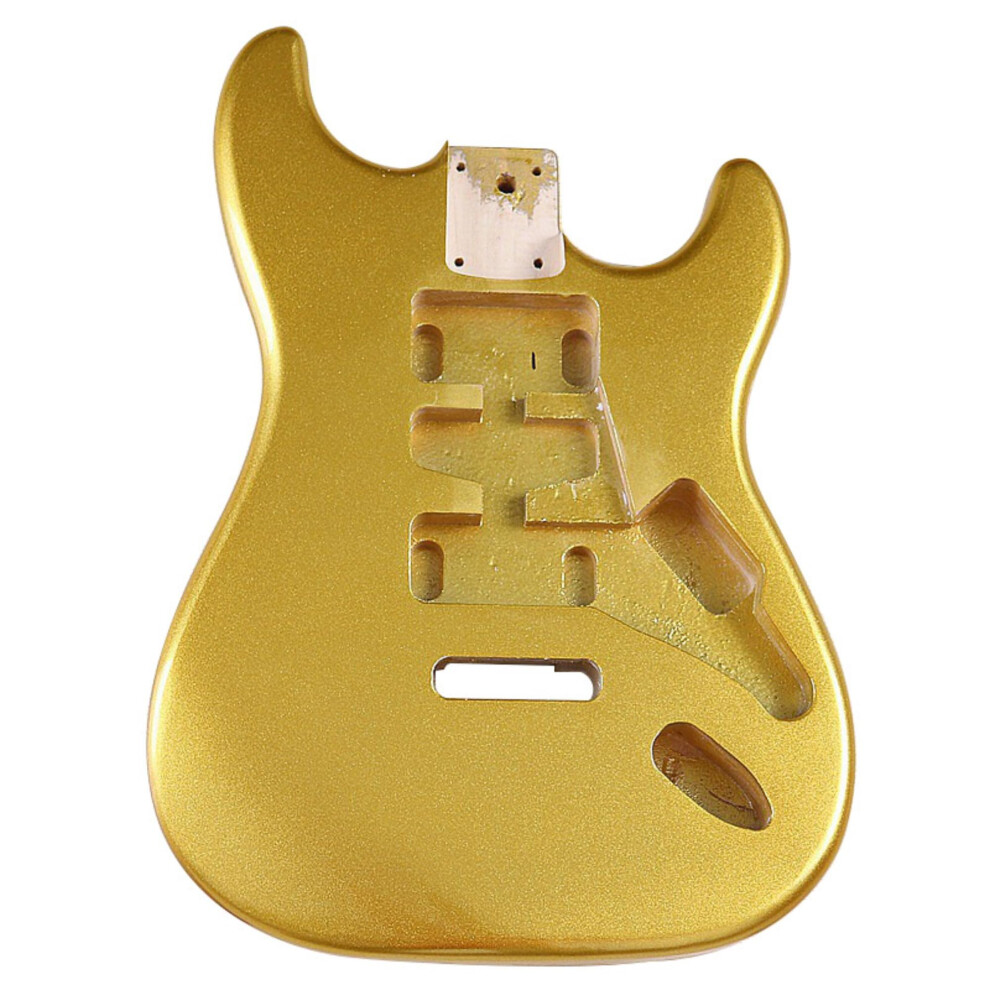 ST Style DIY Guitar Body - Champagne Gold Gloss Poplar Wood 45 cm x 32 cm 2.5 kg for Electric Guitar Builds-image-OPC-PK2ZH6X-NEW