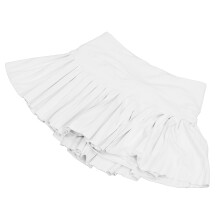 Sommerlich atmungsaktiver Falten-Tennisshirt – Weiße Rock mit Tasche für Mädchen und Frauen, Größe L