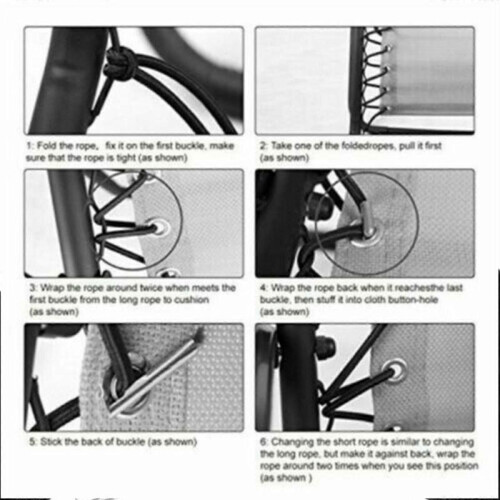 Elastic cord for sun lounger chair replacement 4x ropes 4pcs 2