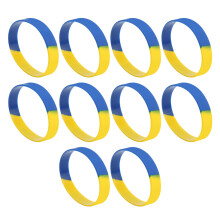 Unterstützen Sie die Ukraine Silikonarmbänder 10 Stück Blau Gelb Gummibänder