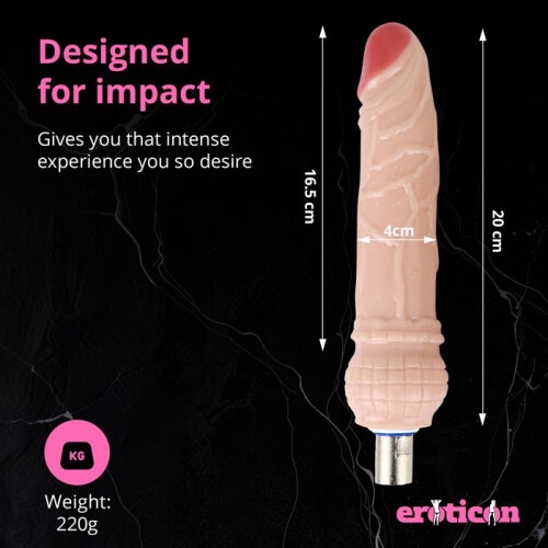 Gode - Eroticon - Realista - 16,5 CM - Uso vaginal e anal - Conector 3XLR 1