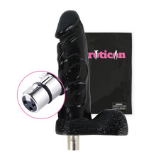 Gode - Eroticon - Noir - Insertion 17,5 cm - Connecteur 3XLR - Unisex