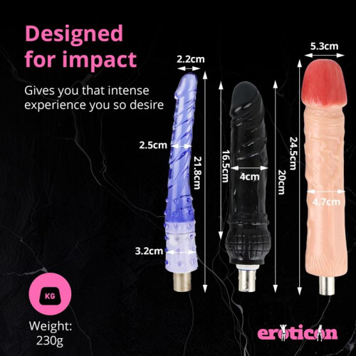 Godes realistici - Eroticon - Long Pecker Bundle - 3 pezzi - 20-24,5 cm - Compatibile 3XLR 1