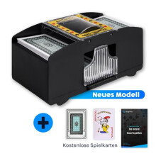 ShopWise Automatischer Kartenmischer – Elektronischer, batteriebetriebener Kartenmischer mit kostenlosen Spielkarten und