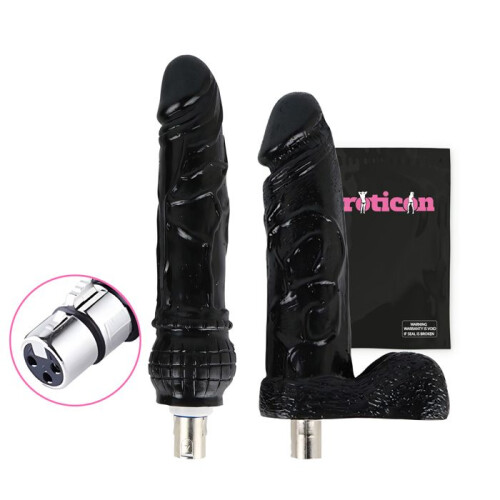Acessórios para dildos - Eroticon - Tyrone Black - Conjunto com 2 - 17,5 cm e 20 cm - Compatível 3XLR