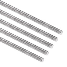 304 Stainless Steel M12 Threaded Rod 30-100 mm Length, Screw Rod Set of 5 for Anchor Bolts and Clamps/M12x80 mm