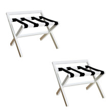 Foldable Wooden Luggage Rack Stand Luggage Storage Shelf for Suitcases Shoe Rack Organizer White 1 Piece
