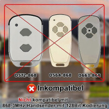 2 Stück 868,3 MHz Garagentor-Handsender kompatibel mit Marantec D302-868, D304-868, D384-868, D321-8