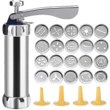 Keksmaschine Edelstahl 20PCS Shaper Cutter Dekorieren Cookie Presse Pumpe Maschine-CHENG FU