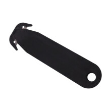 Cardboard Cutter with Durable Plastic Handle, Double Edge Blade, Retractable Ergonomic Safety Knife for Packages - Black