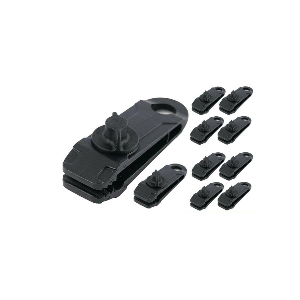 (10 Pcs) Reusable Heavy Duty Tent Tarp Tarpaulin Clip Clamp Buckle Camping Outdoor 683546680099