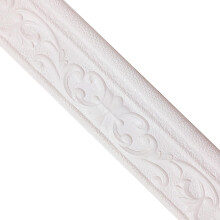 Removable 3D Skirting Boards 2.30m x 8cm, Flexible Self-Adhesive Wall Trim, White Glue Skirting Board