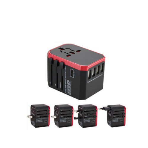 Travel Adapter, 4 USB Ports and 1 Type C International Wall Charger