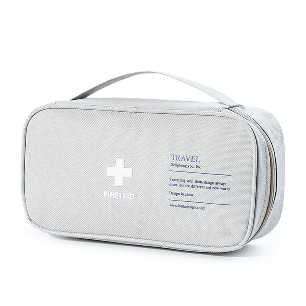 Gray Medication Bag, Medical Bag For Emergencies, Portable Small Travel Pharmacy Case, Empty First Aid Medicine Container M