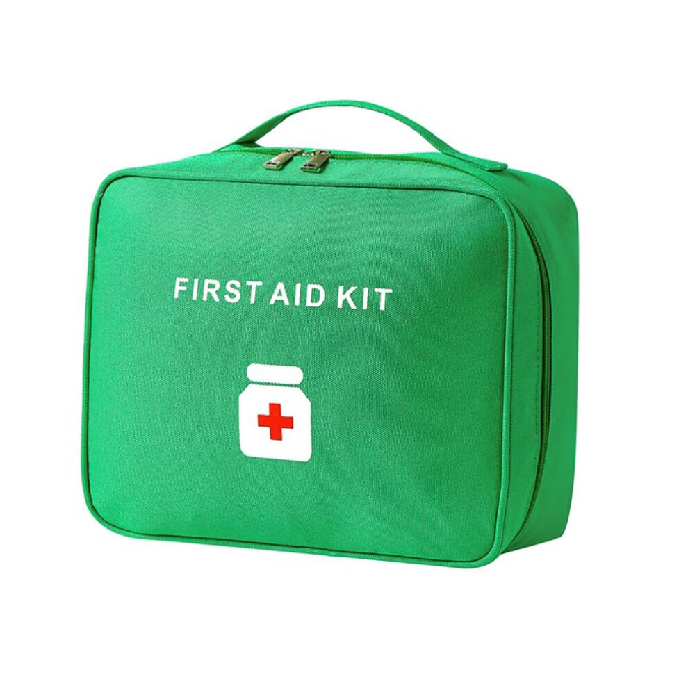 Green Medicine Bag For Travel - Small Medical Emergency Storage Bag, Portable First Aid Kit, 23Cm X 7Cm X 13Cm,