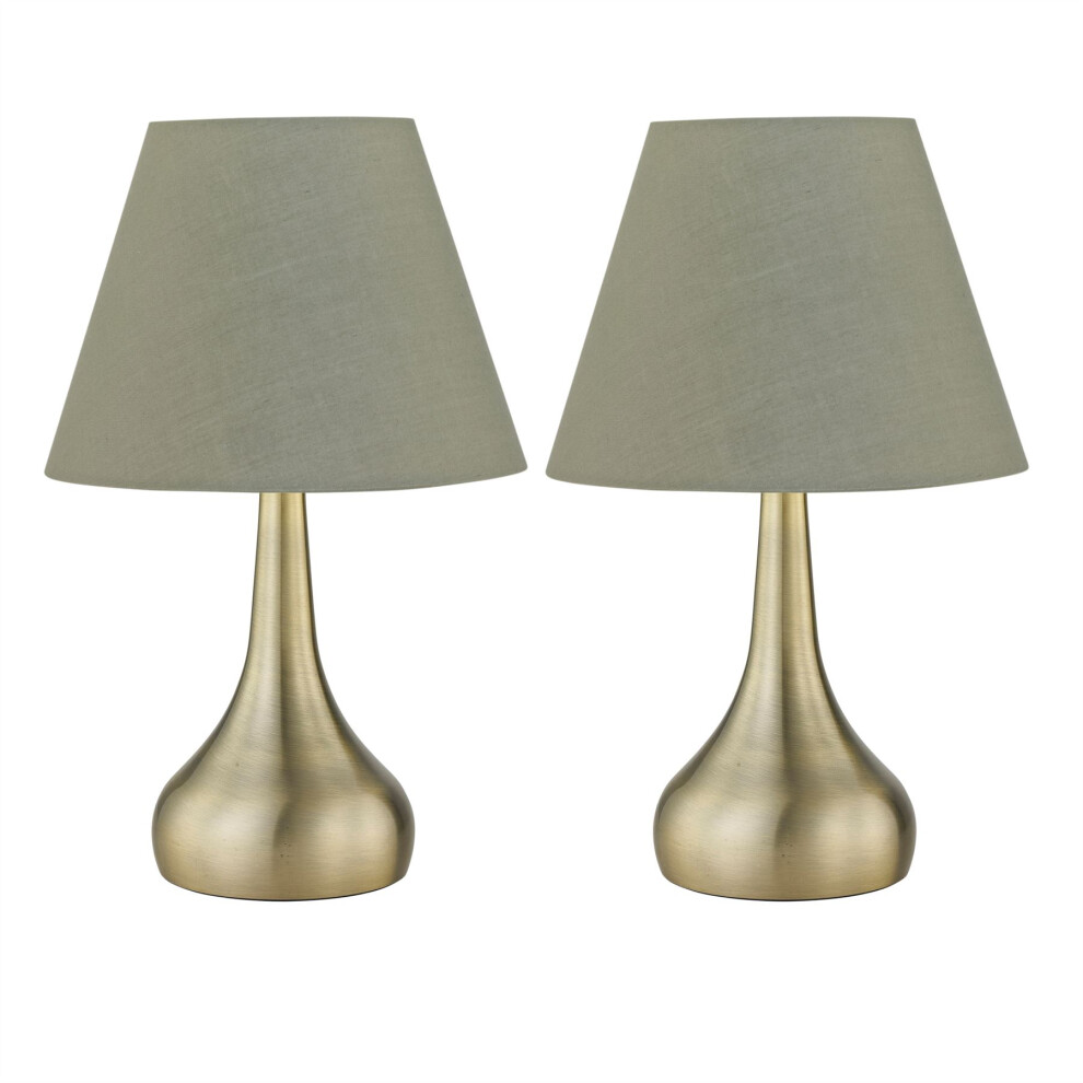 Set of 2 Romana - Antique Brass Touch Lamps with Sage Green Shades-image-OPC-PK2ZZM6-NEW