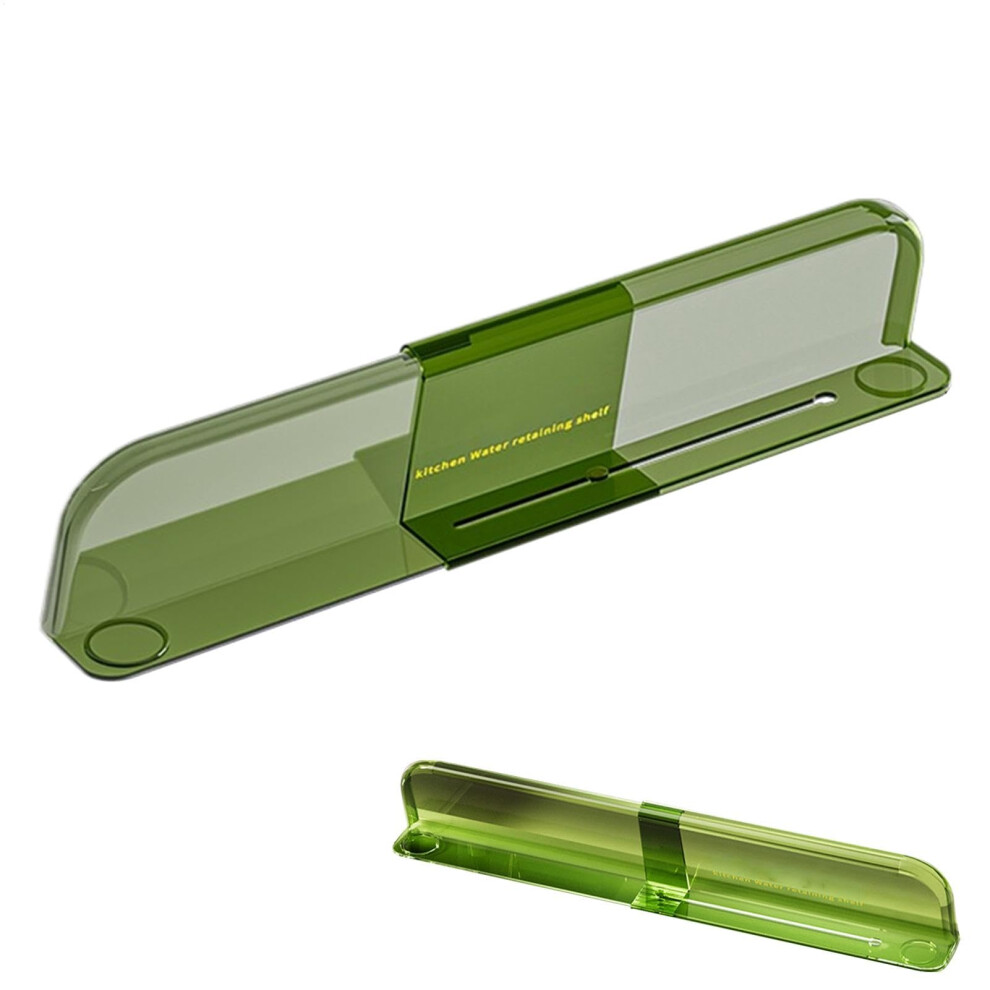 Sink Splash Guard - Extendable Waterproof Baffle Edge Strip For Kitchen, Worktop Water Barrier, Vegetable Basin Protection, Drain Green 6482260106052