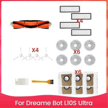 Ersatzteile passend für Bot L10S Ultra Roboter-Staubsauger, Hauptseitenbürste, HEPA-Filter, Wischtuc