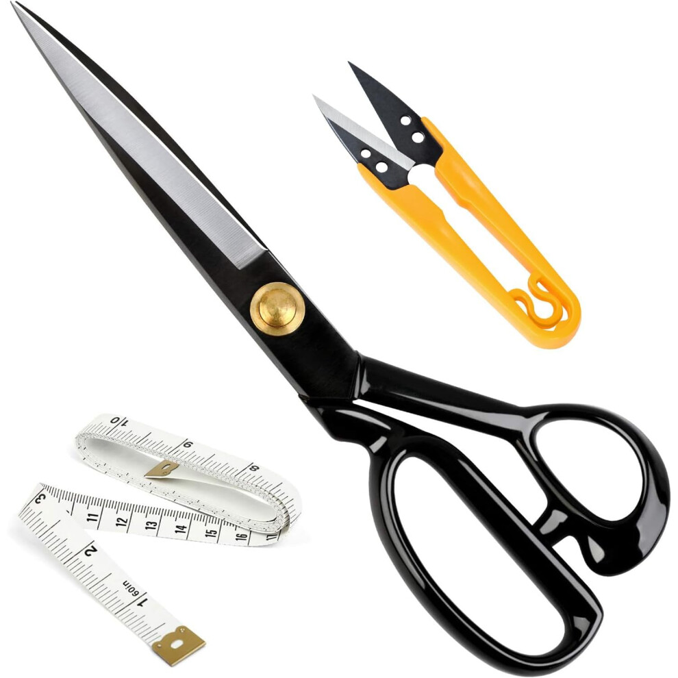 Fabric Scissors Professional 10 Inch(25.4Cm) Heavy Duty Scissors For Leather Sewing Shears For Tailoring Industrial Strength High Carbon Steel Tailor 8000001034990