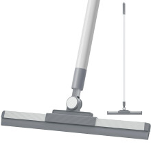 YUNGMAX Floor Squeegee, Adjustable Long Handle Shower Cleaner Floor Squeegee Broom for Wet Room Water Dust Hair Removal