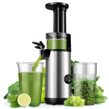 KIDISLE Compact Juicer Machines Powerful Cold Press Juicer Easy to Clean Slow Juicer High Yield Juice Extractor Low Noise Masticating Juicer for