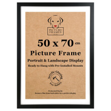50x70 cm Black Picture Frame ? Modern Frame for Art, Posters & Puzzles, Easy to Hang, Ideal for Home or Office Decor