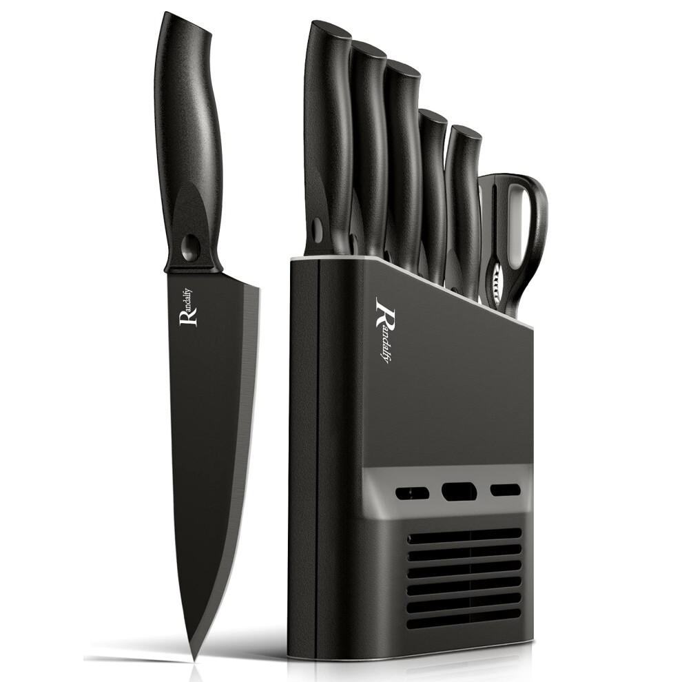 Manelord Kitchen Knife Set With Knife Block Set - 7 Pieces Professional Chef Knife Set Contain Knives, Scissor And Knife Block For Meat/Vegetables/Fruits's