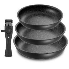 Fadware Non Stick Frying Pan with Removable Handle, Non Stick Frying Pan Set for Induction Hobs, 4 Pieces Frying Pan Set for All Hobs