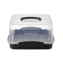 lakeland Large Square Cake Storage Caddy ? 33.5cm x 32cm x 18cm H Click-Lock Clips To Secure Lid